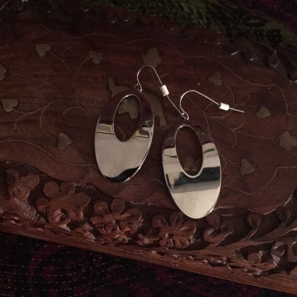 Oval Shaped Dangle Earrings